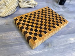End-Grain Cutting Board (Walnut, Maple)